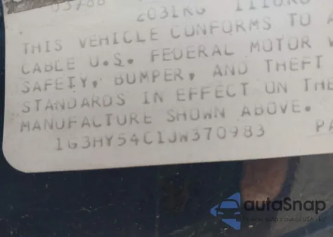 1988 Oldsmobile Delta 88 Royale Brougham z USA, uszkodzony, nr VIN 1G3HY54C1JW370983